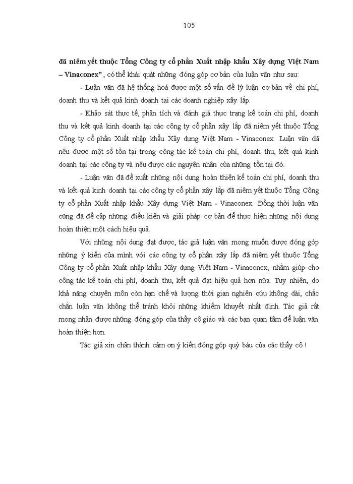 image for page Hoàn thiện kế toán chi phí, doanh thu và kết quả kinh doanh tại các công ty cổ phần xây lắp đã niêm yết thuộc Tổng Công ty cổ phần Xuất nhập khẩu Xây dựng Việt Nam – Vinaconex