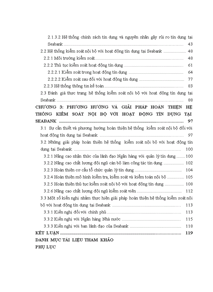 image for page Hoàn thiện hệ thống kiểm soát nội bộ với hoạt động tín dụng tại ngân hàng thương mại cổ phần Đông Nam Á
