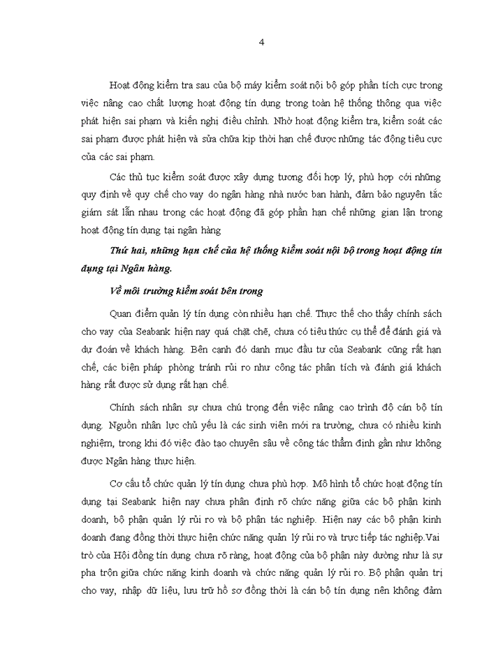 image for page Hoàn thiện hệ thống kiểm soát nội bộ với hoạt động tín dụng tại ngân hàng thương mại cổ phần Đông Nam Á