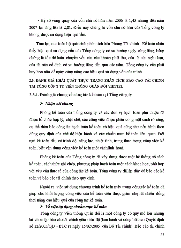image for page Hoàn thiện phân tích báo cáo tài chính với việc tăng cường quản lý tài chính tại Tổng công ty Viễn thông Quân đội Viettel
