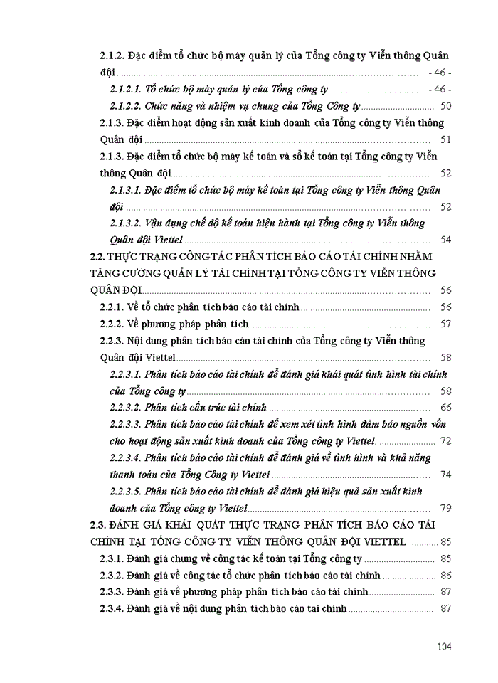 image for page Hoàn thiện phân tích báo cáo tài chính với việc tăng cường quản lý tài chính tại Tổng công ty Viễn thông Quân đội Viettel