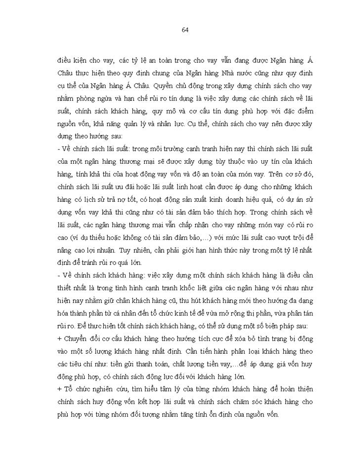 image for page Rủi ro tín dụng tại Ngân hàng TMCP Á Châu. Thực trạng và giải pháp