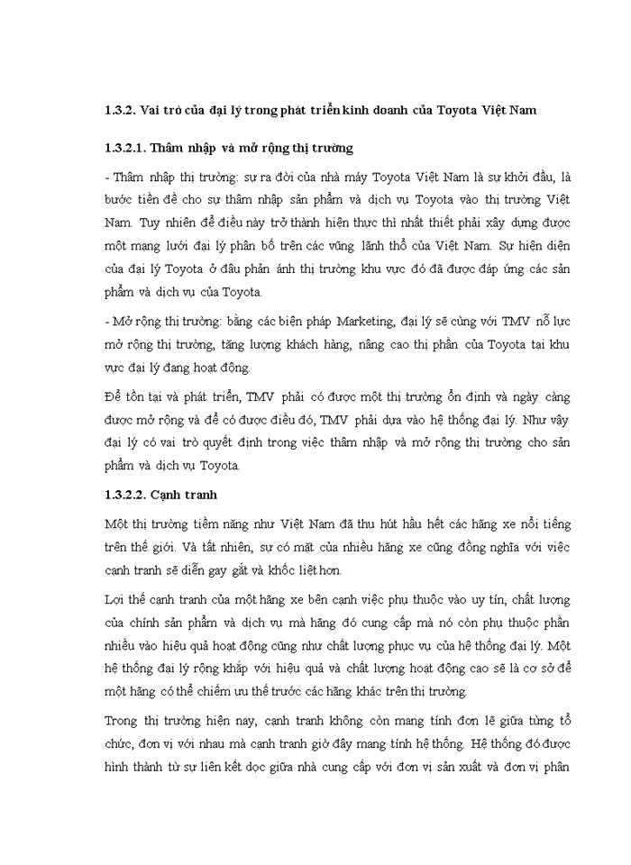 image for page Phát triển và quản lý hệ thống đại lý của Công ty ô tô Toyota Việt Nam