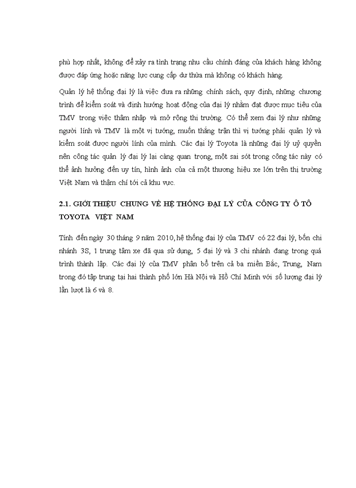 image for page Phát triển và quản lý hệ thống đại lý của Công ty ô tô Toyota Việt Nam