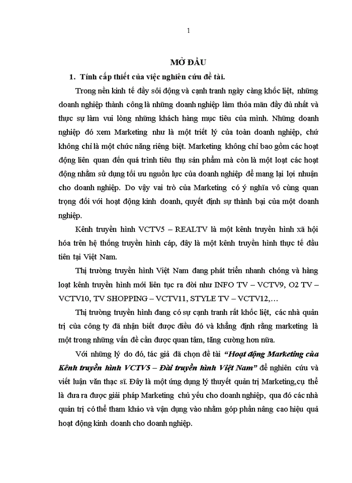 image for page Hoạt động Marketing của Kênh truyền hình VCTV5 – Đài truyền hình Việt Nam