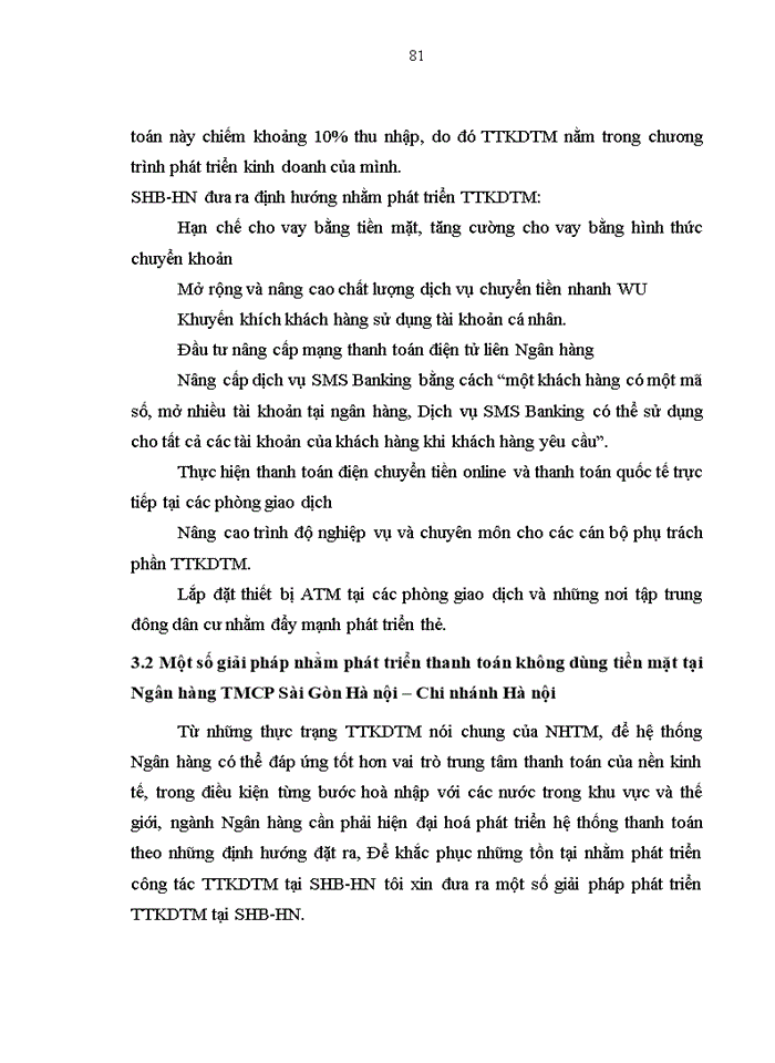 image for page Phát triển thanh toán không dùng tiền mặt tại Ngân hàng TMCP Sài gòn Hà nội Chi nhánh Hà nội