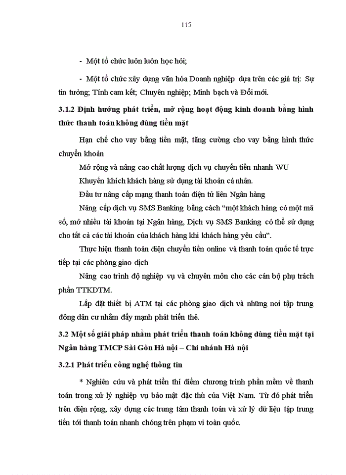 image for page Phát triển thanh toán không dùng tiền mặt tại Ngân hàng TMCP Sài gòn Hà nội Chi nhánh Hà nội