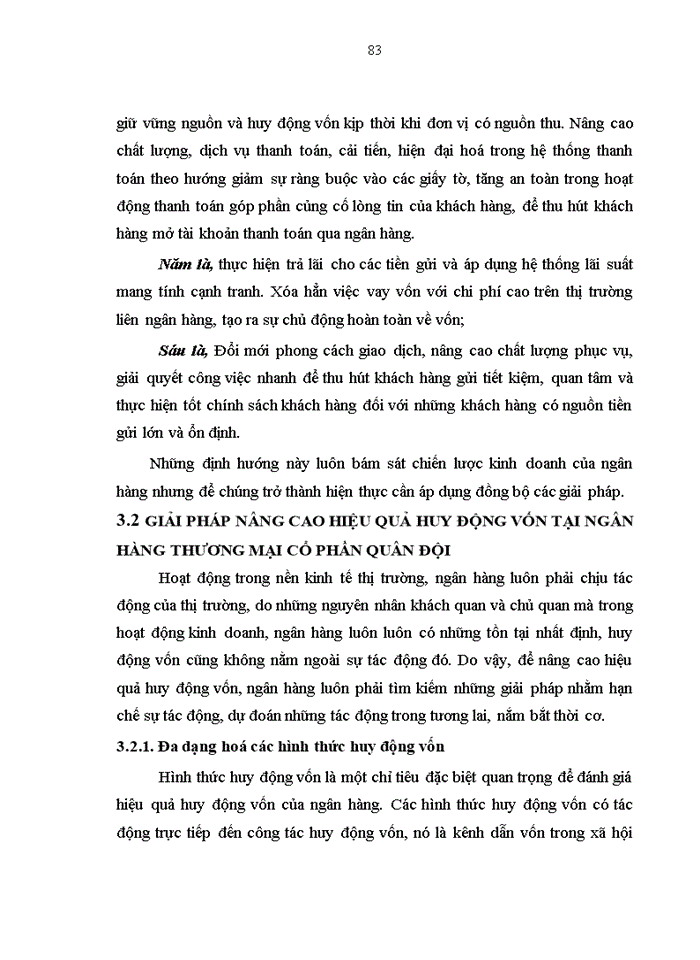 image for page Nâng cao hiệu quả huy động vốn tại Ngân hàng thương mại cổ phần Quân Đội