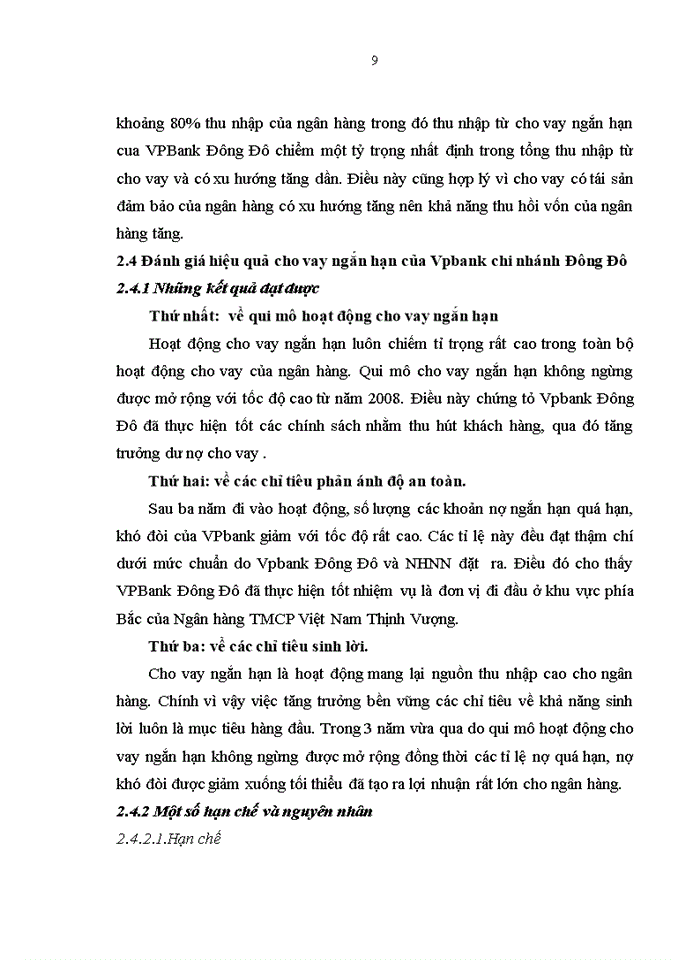image for page Nâng cao hiệu quả hoạt động tín dụng ngắn hạn tại Ngân hàng thương mại cổ phần Việt Nam Thịnh Vượng- Chi nhánh Đông Đô”(VPBank)
