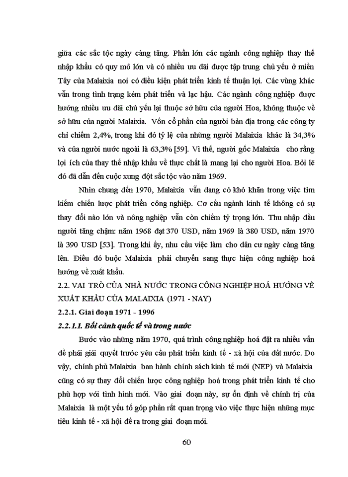 image for page Vai trò của nhà nước trong quá trình công nghiệp hoá hướng về xuất khẩu của Malaixia - kinh nghiệm và khả năng vận dụng vµo Việt Nam