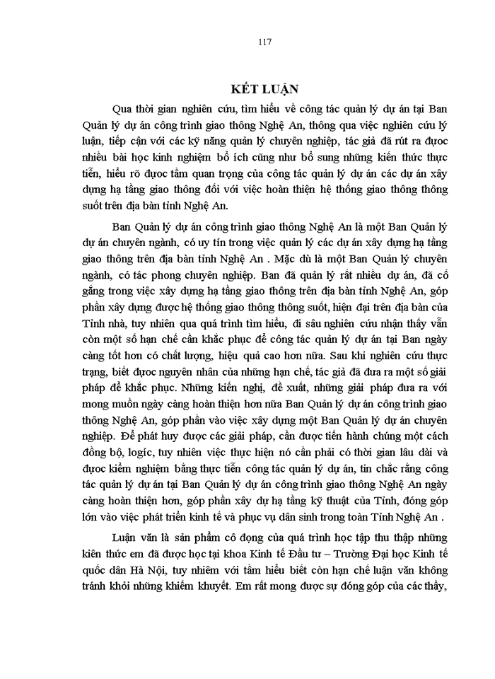 image for page Hoàn thiện công tác quản lý dự án xây dựng hạ tầng giao thông đường bộ tại Ban Quản lý dự án công trình giao thông Nghệ An