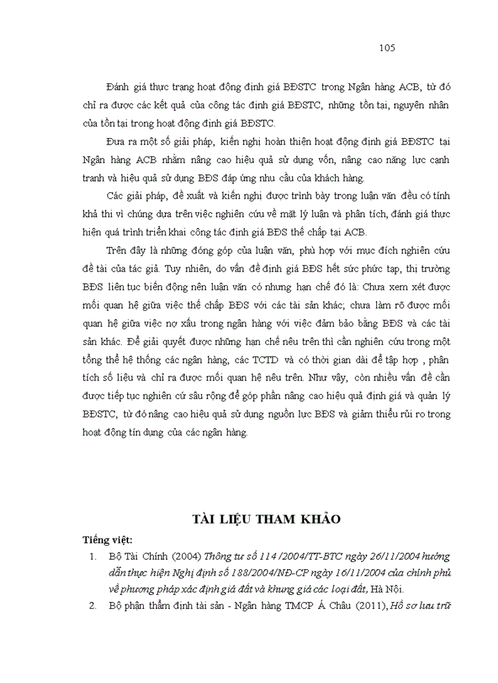 image for page Định giá bất động sản thế chấp tại ngân hàng thương mại cổ phần Á Châu