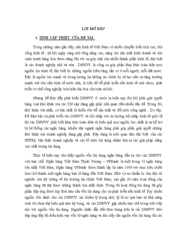 image for page Mở rộng tín dụng đối với các Doanh nghiệp nhỏ và vừa  tại Ngân hàng VPBank