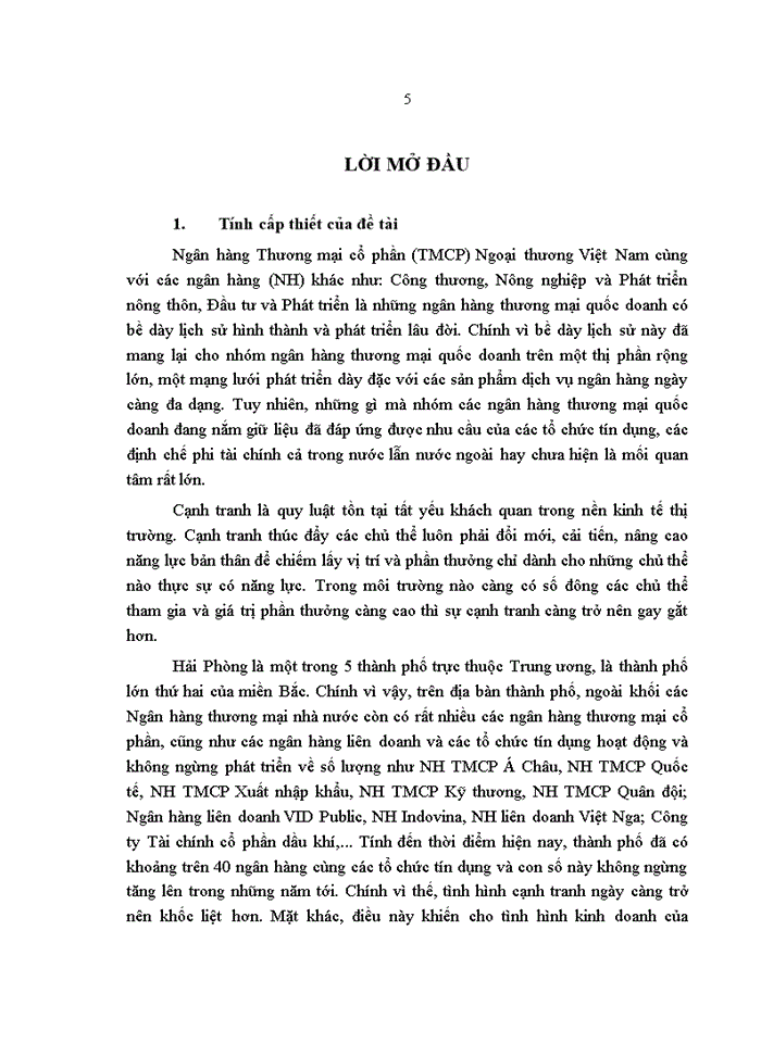image for page Nâng cao năng lực cạnh tranh của Ngân hàng TMCP Ngoại thương Việt Nam chi nhánh Hải Phòng
