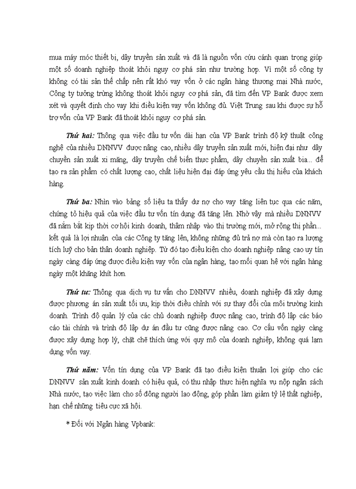 image for page Mở rộng tín dụng đối với các Doanh nghiệp nhỏ và vừa  tại Ngân hàng VPBank