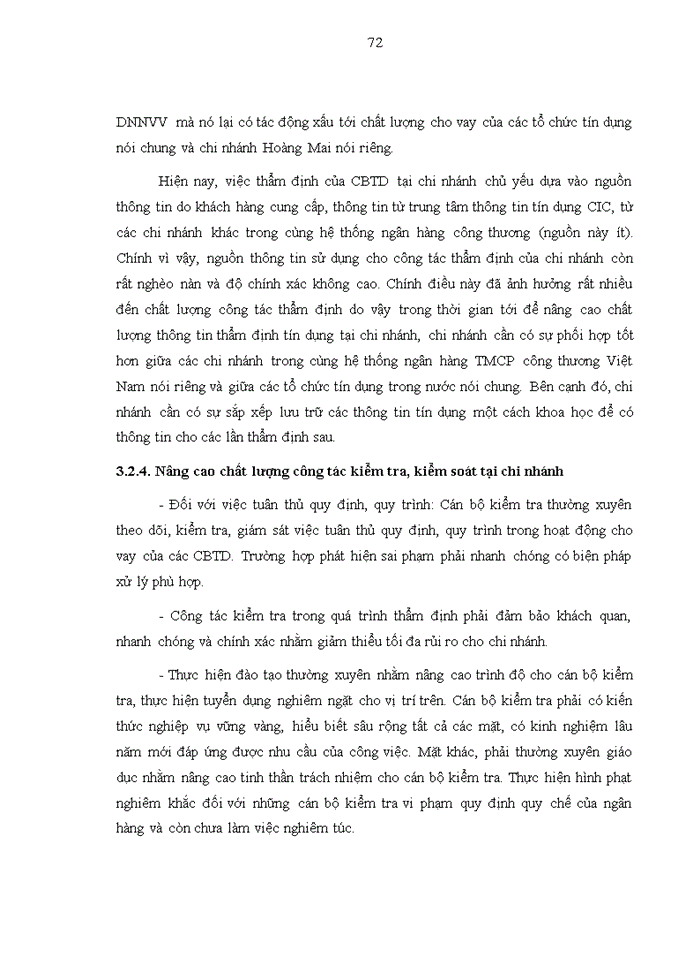 image for page Nâng cao chất lượng thẩm định tín dụng đối với doanh nghiệp vừa và nhỏ tại Ngân hàng TMCP công thương Việt Nam – Chi nhánh Hoàng Mai