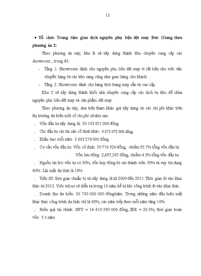 image for page Xây dựng và lựa chọn phương án tổ chức Trung tâm giao dịch nguyên phụ liệu dệt may Đức Giang