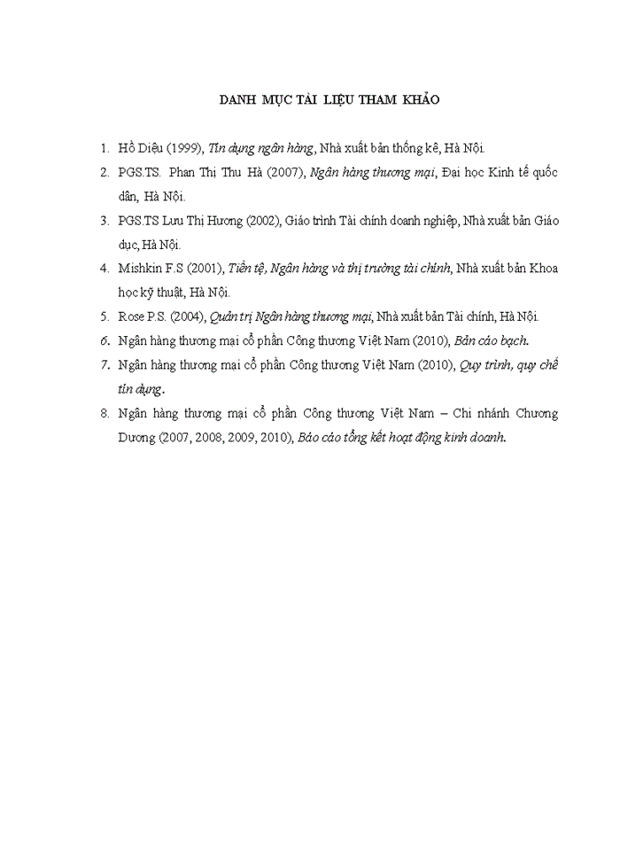 image for page Nâng cao chất lượng tín dụng đối với Khách hàng doanh nghiệp tại Ngân hàng Thương mại cổ phần Công thương Việt Nam – Chi nhánh Chương Dương