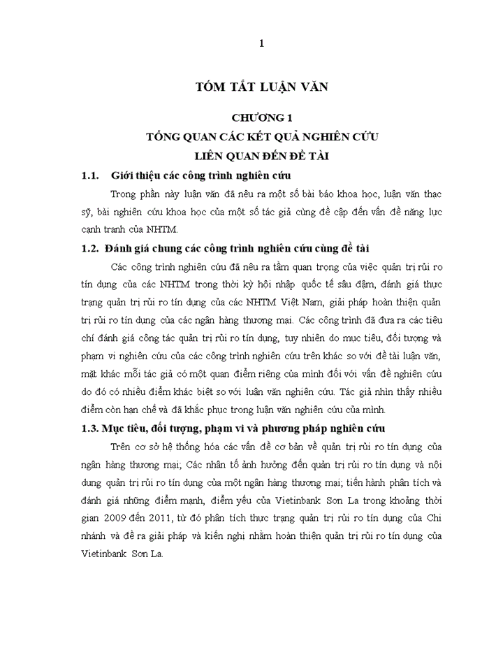 image for page Hoàn thiện Quản trị rủi ro tín dụng tại Ngân hàng TMCP Công thương Việt Nam – Chi nhánh Sơn La