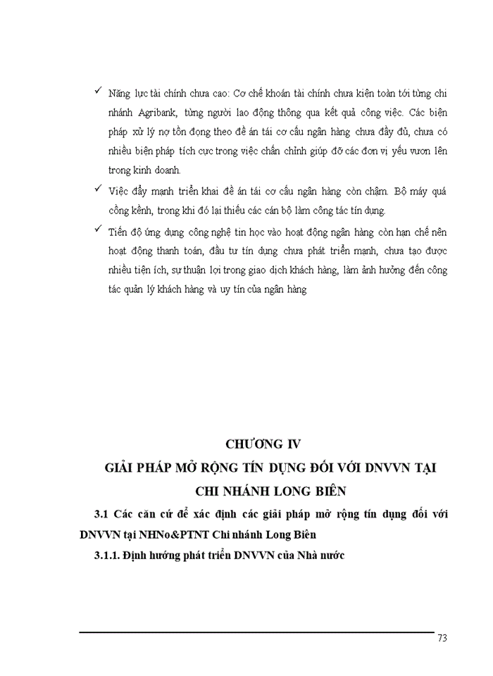 image for page Mở rộng tín dụng đối với doanh nghiệp vừa và nhỏ tại Ngân hàng nông nghiệp và phát triển nông thôn Chi nhánh Long Biên
