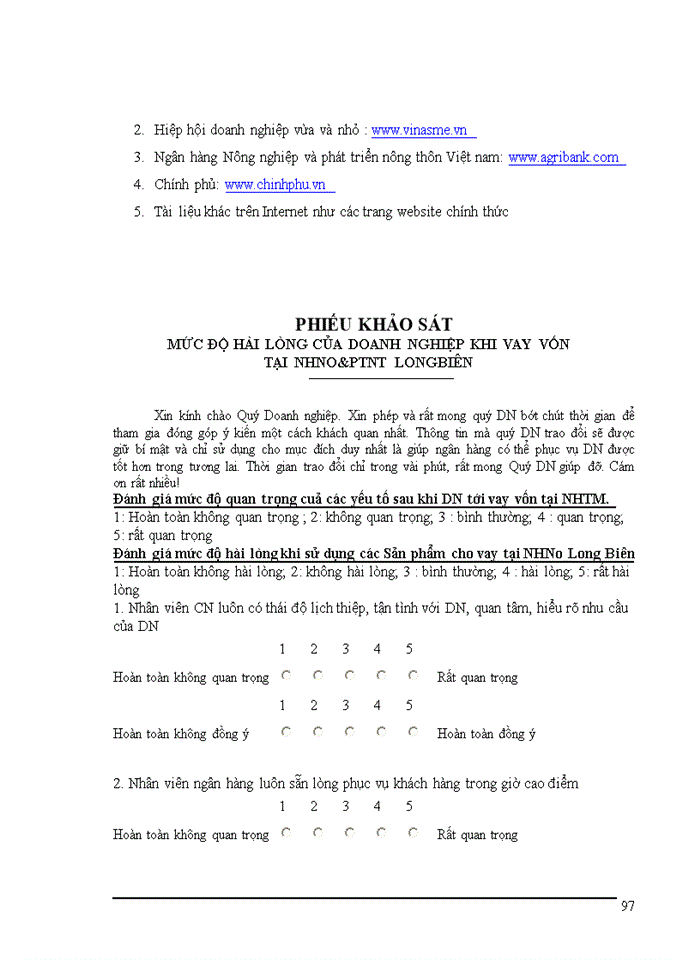 image for page Mở rộng tín dụng đối với doanh nghiệp vừa và nhỏ tại Ngân hàng nông nghiệp và phát triển nông thôn Chi nhánh Long Biên