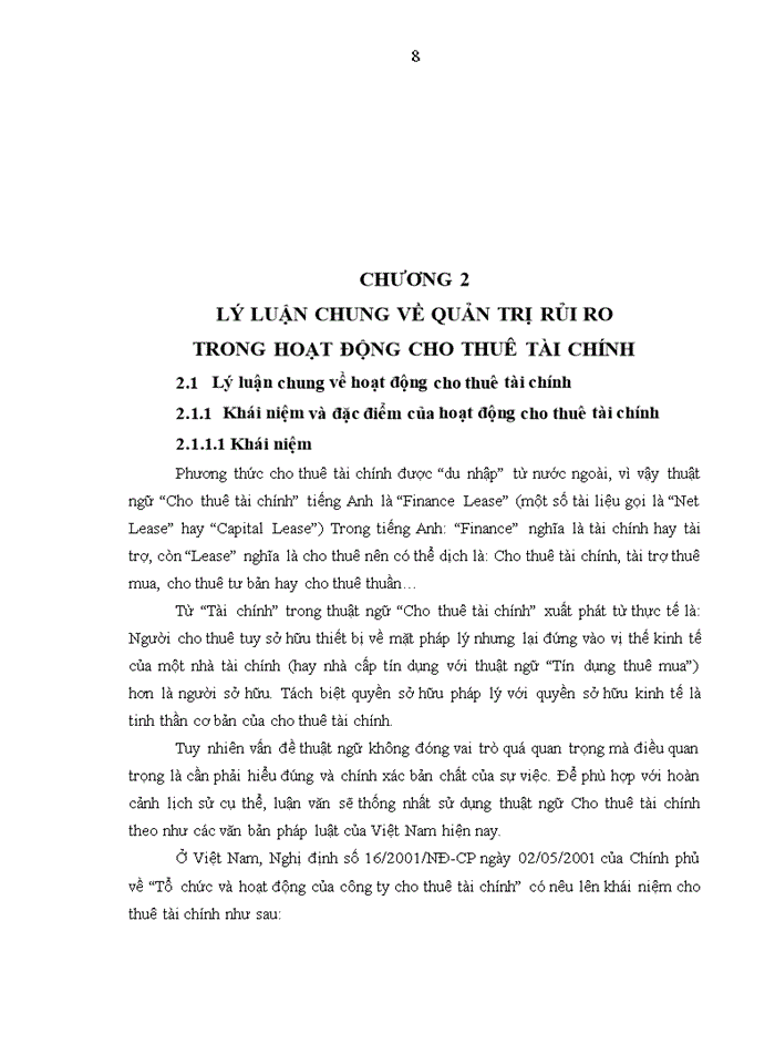 image for page Hoàn thiện quản trị rủi ro trong hoạt động cho thuê tài chính tại Công ty Cho thuê tài chính I – Ngân hàng Nông nghiệp và phát triển nông thôn Việt Nam
