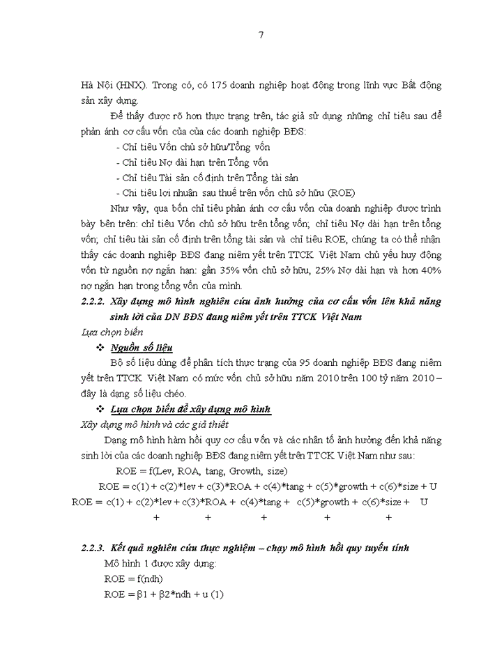 image for page Ảnh hưởng của cơ cấu vốn đến khả năng sinh lời của các doanh nghiệp Bất động sản – xây dựng đang niêm yết trên Thị trường chứng khoán Việt Nam