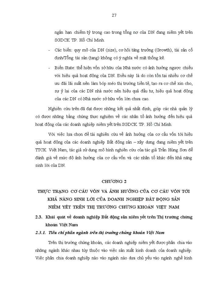 image for page Ảnh hưởng của cơ cấu vốn đến khả năng sinh lời của các doanh nghiệp Bất động sản – xây dựng đang niêm yết trên Thị trường chứng khoán Việt Nam