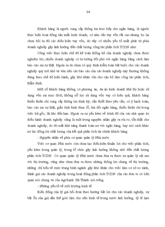 image for page Nâng cao chất lượng phân tích tài chính doanh nghiệp trong hoạt động cho vay tại ngân hàng Nông nghiệp và Phát triển Nông thôn Việt Nam chi nhánh Hà Thành