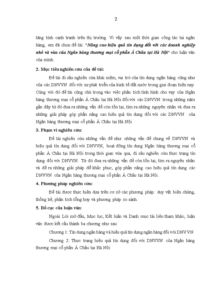image for page Nâng cao hiệu quả tín dụng đối với các doanh nghiệp nhỏ và vừa của Ngân hàng thương mại cổ phần Á Châu tại Hà Nội