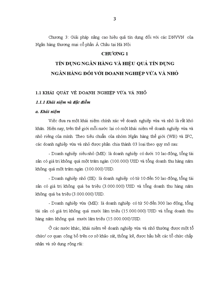 image for page Nâng cao hiệu quả tín dụng đối với các doanh nghiệp nhỏ và vừa của Ngân hàng thương mại cổ phần Á Châu tại Hà Nội