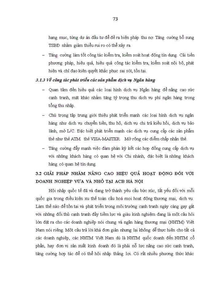 image for page Nâng cao hiệu quả tín dụng đối với các doanh nghiệp nhỏ và vừa của Ngân hàng thương mại cổ phần Á Châu tại Hà Nội