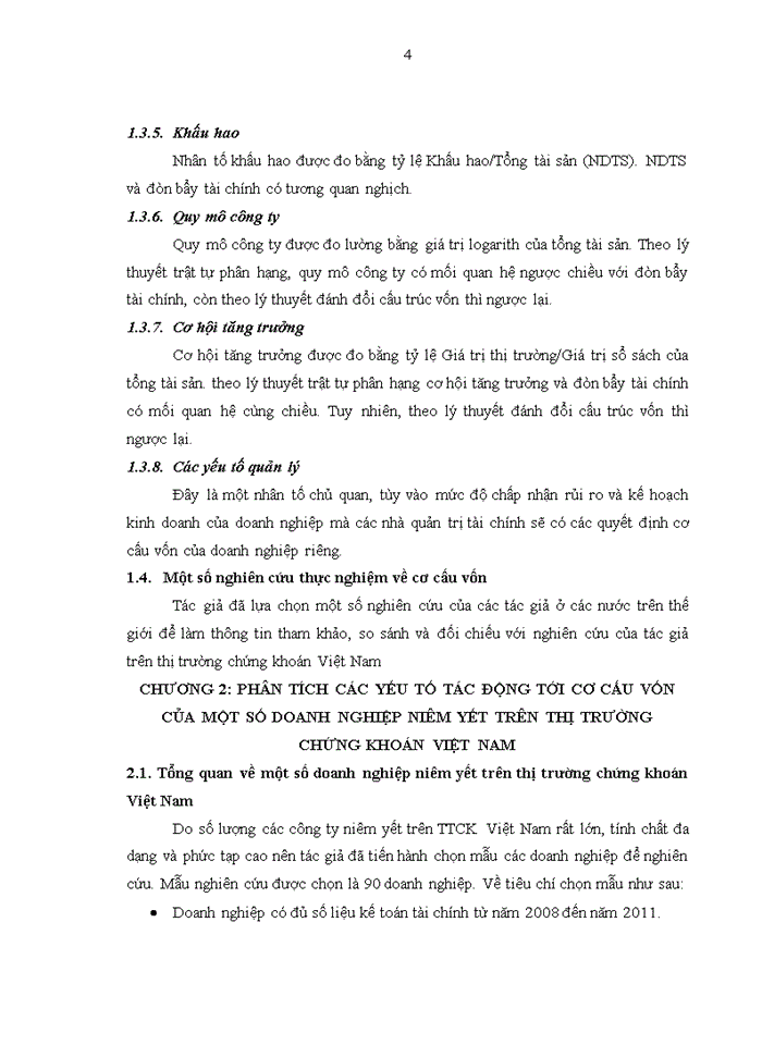 image for page Phân tích các yếu tố tác động tới cơ cấu vốn của một số doanh nghiệp niêm yết trên thị trường chứng khoán Việt Nam
