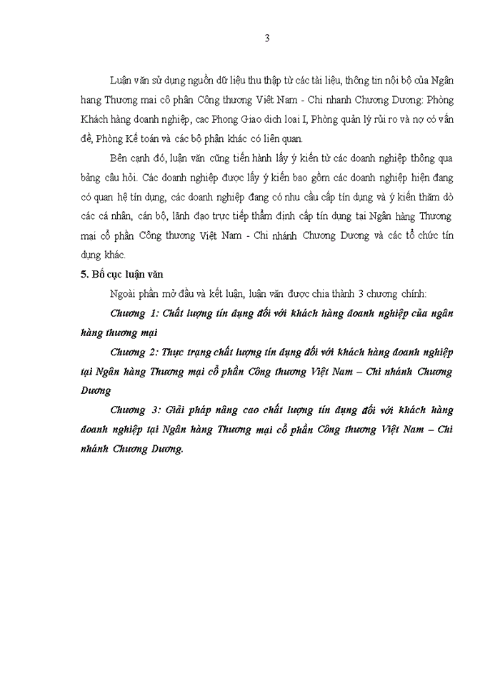 image for page Nâng cao chất lượng tín dụng đối với Khách hàng doanh nghiệp tại Ngân hàng Thương mại cổ phần Công thương Việt Nam – Chi nhánh Chương Dương