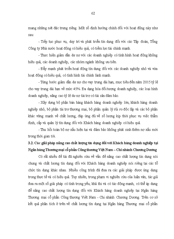 image for page Nâng cao chất lượng tín dụng đối với Khách hàng doanh nghiệp tại Ngân hàng Thương mại cổ phần Công thương Việt Nam – Chi nhánh Chương Dương