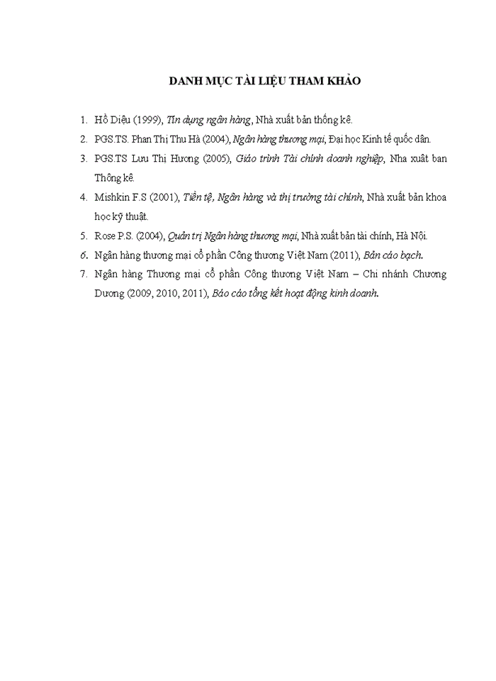 image for page Nâng cao chất lượng tín dụng đối với Khách hàng doanh nghiệp tại Ngân hàng Thương mại cổ phần Công thương Việt Nam – Chi nhánh Chương Dương