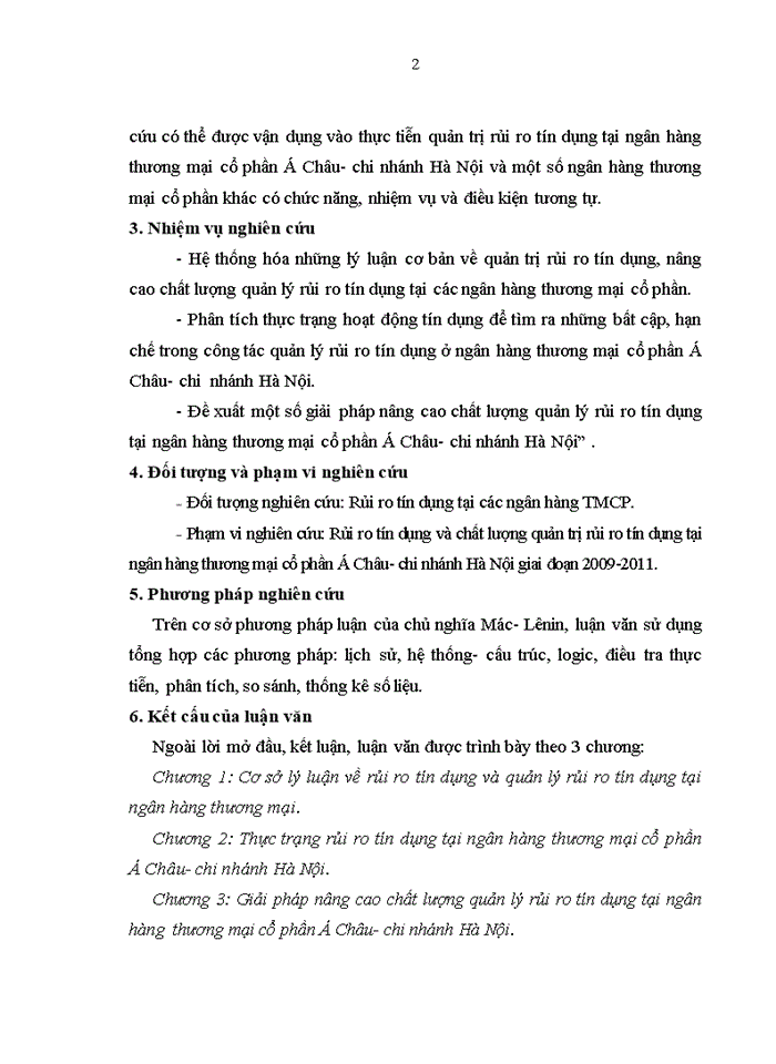 image for page Giải pháp nâng cao chất lượng quản lý rủi ro tín dụng tại ngân hàng thương mại cổ phần Á Châu- chi nhánh Hà Nội