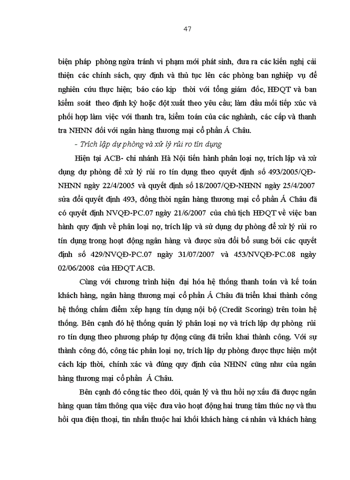image for page Giải pháp nâng cao chất lượng quản lý rủi ro tín dụng tại ngân hàng thương mại cổ phần Á Châu- chi nhánh Hà Nội