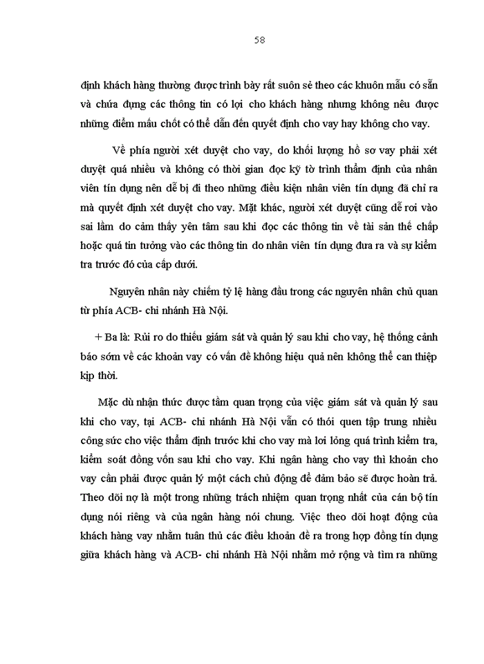image for page Giải pháp nâng cao chất lượng quản lý rủi ro tín dụng tại ngân hàng thương mại cổ phần Á Châu- chi nhánh Hà Nội