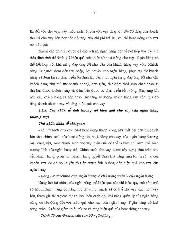 image for page Nâng cao hiệu quả cho vay tại ngân hàng TMCP Việt Nam Thịnh Vượng - Chi nhánh Hà Nội