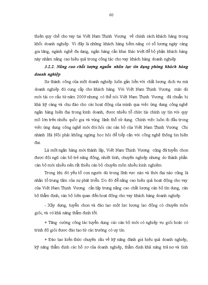 image for page Nâng cao hiệu quả cho vay tại ngân hàng TMCP Việt Nam Thịnh Vượng - Chi nhánh Hà Nội