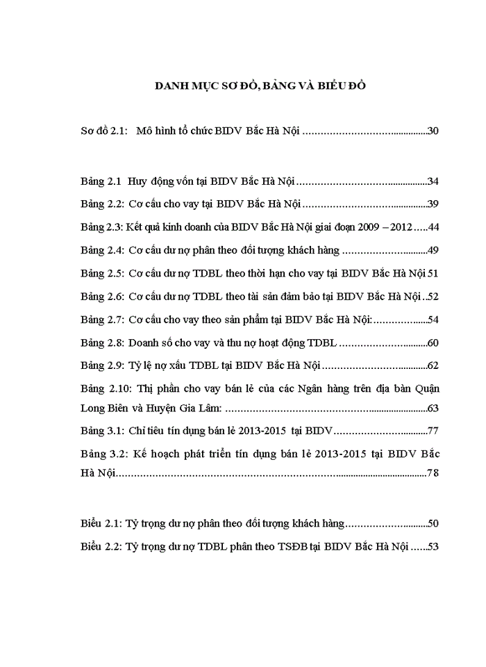 Mở rộng hoạt động tín dụng bán lẻ tại Chi nhánh Ngân hàng Đầu tư và Phát triển Bắc Hà Nội