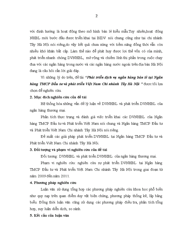 image for page Phát triển dịch vụ ngân hàng bán lẻ tại Ngân hàng TMCP Đầu tư và phát triển Việt Nam Chi nhánh Tây Hà Nội