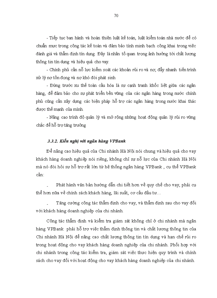 image for page Nâng cao hiệu quả cho vay tại ngân hàng TMCP Việt Nam Thịnh Vượng - Chi nhánh Hà Nội