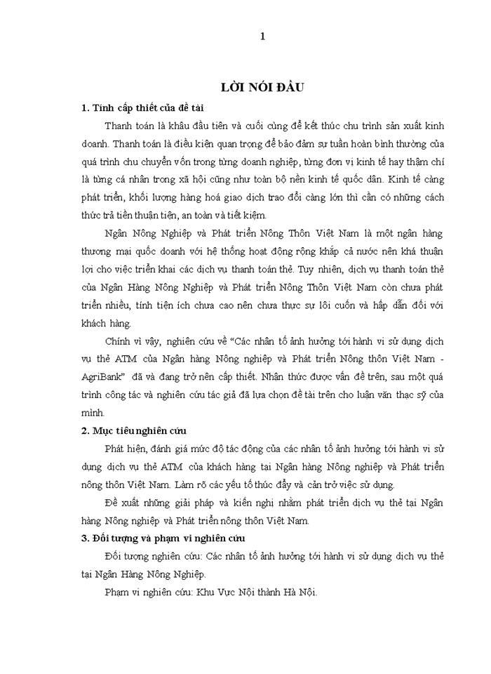 image for page các nhân tố ảnh hưởng tới hành vi sử dụng dịch vụ thẻ atm của ngân hàng nông nghiệp và phát triển nông thôn việt nam - agribank