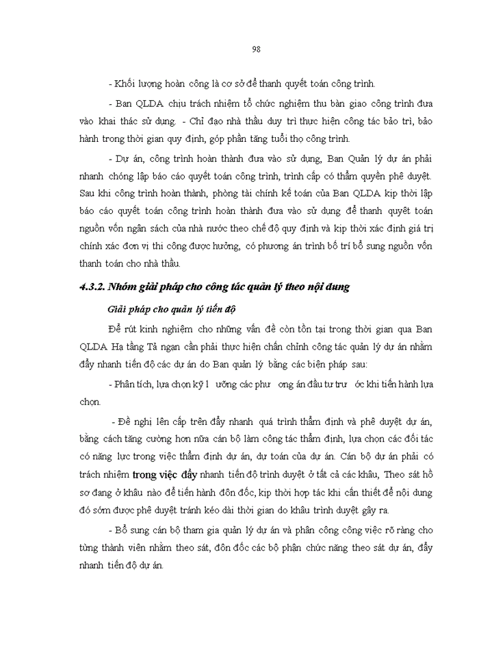 image for page Hoàn thiện công tác quản lý dự án xây dựng công trình giao thông đường bộ tại BQLDA Hạ tầng Tả Ngạn