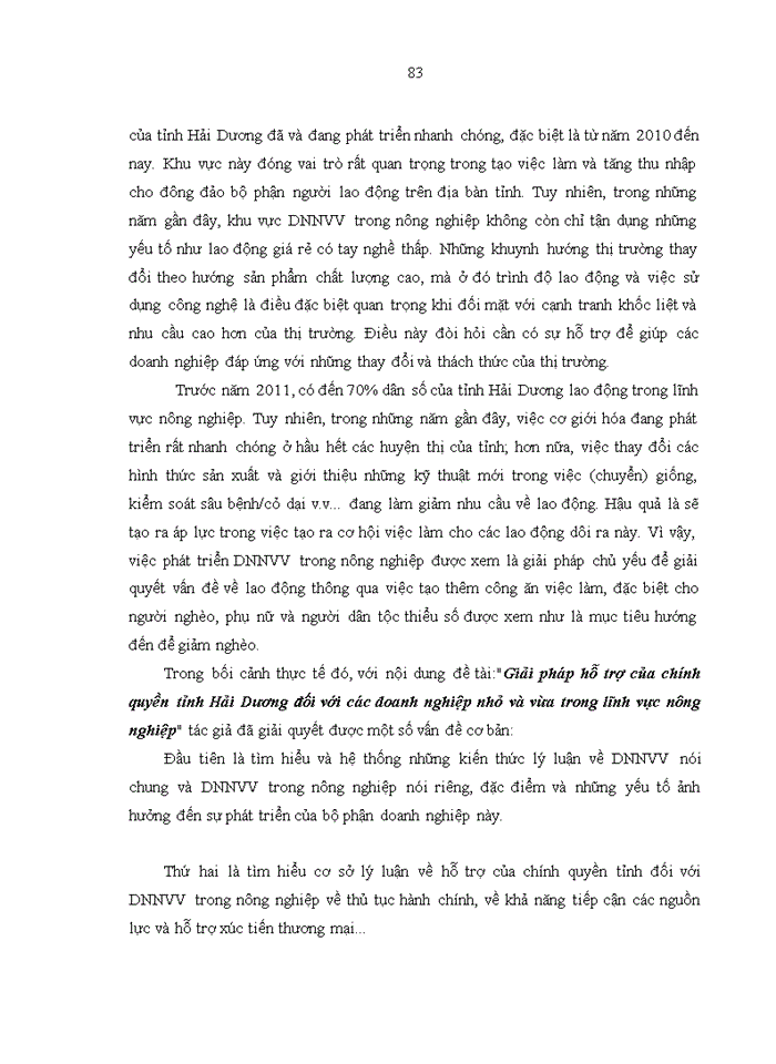 image for page Giải pháp hỗ trợ của chính quyền tỉnh hải dương đối với các doanh nghiệp nhỏ và vừa trong lĩnh vực nông nghiệp