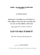 Kiểm soát tài chính của quỹ dịch vụ viễn thông công ích việt nam đối với các dự án viễn thông công ích