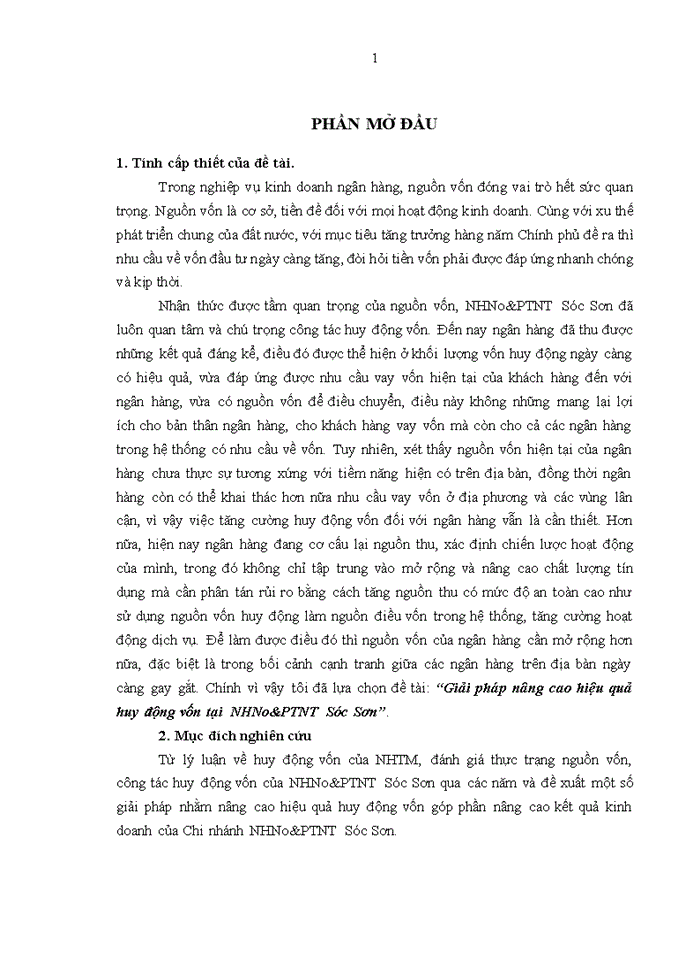 image for page Giải pháp nâng cao hiệu quả huy động vốn tại ngân hàng nông nghiệp và phát triển nông thôn sóc sơn