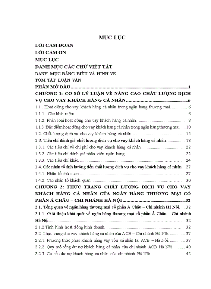 image for page Nâng cao chất lượng dịch vụ cho vay khách hàng cá nhân tại ngân hàng thương mại cổ phần á châu – chi nhánh hà nội